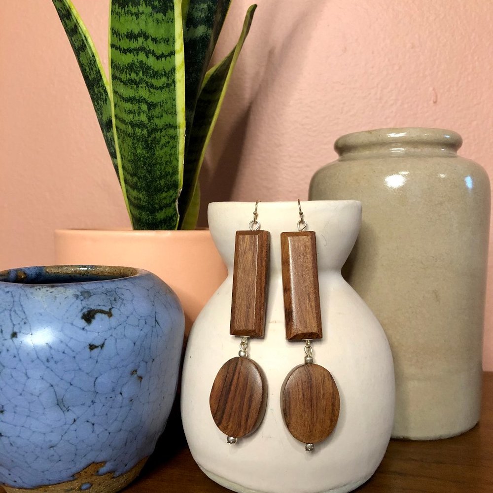 Wooden Dangle Earrings